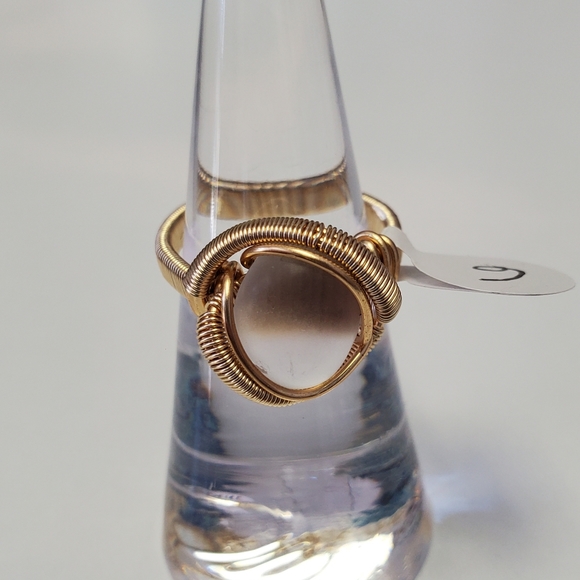 Sea glass handmade wire wrap ring size 6 - Picture 3 of 7